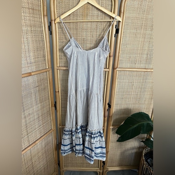 Veronica Beard Abilene Striped Tiered Midi Dress - Picture 9 of 13